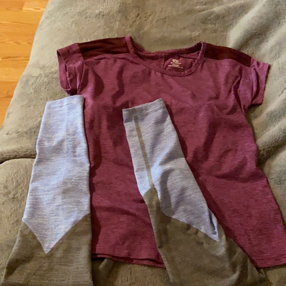Champion Girls S 6-6X athletic top and yoga pants